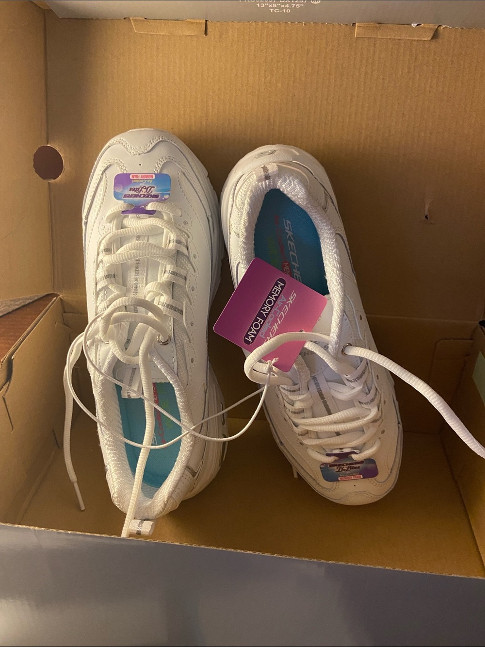 Skechers White Women's Chunky Lace-Up Athletic Sneakers